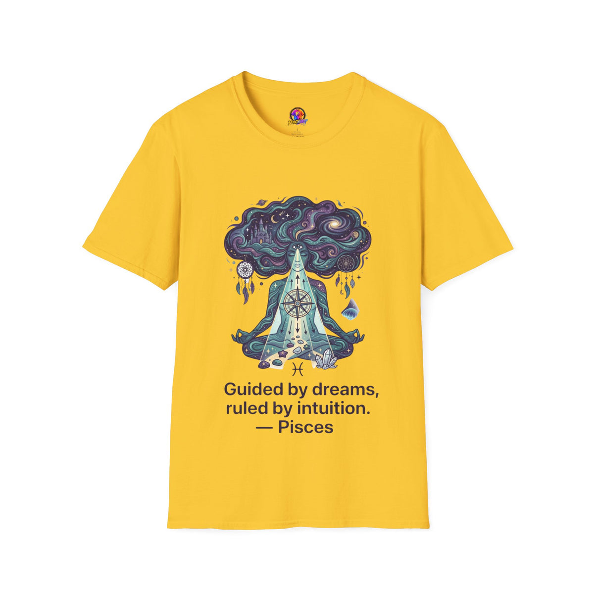 Dreamy Meditation T-Shirt — 'Guided by dreams, ruled by intuition' Spiritual Art Tee