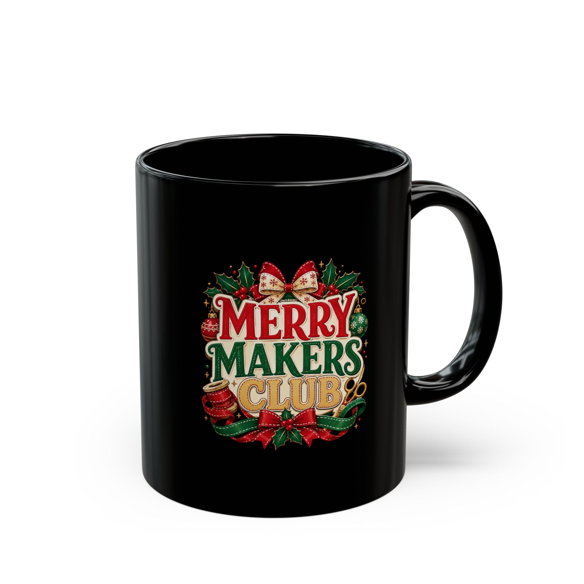 Merry Makers Club Christmas Mug  Black