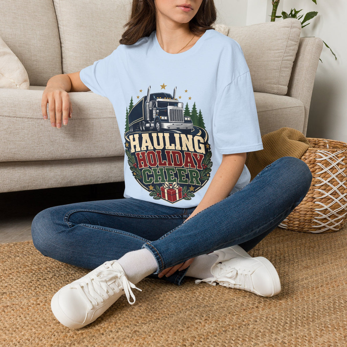 Christmas Truck T‑Shirt — "Hauling Holiday Cheer" Festive Trucker Tee