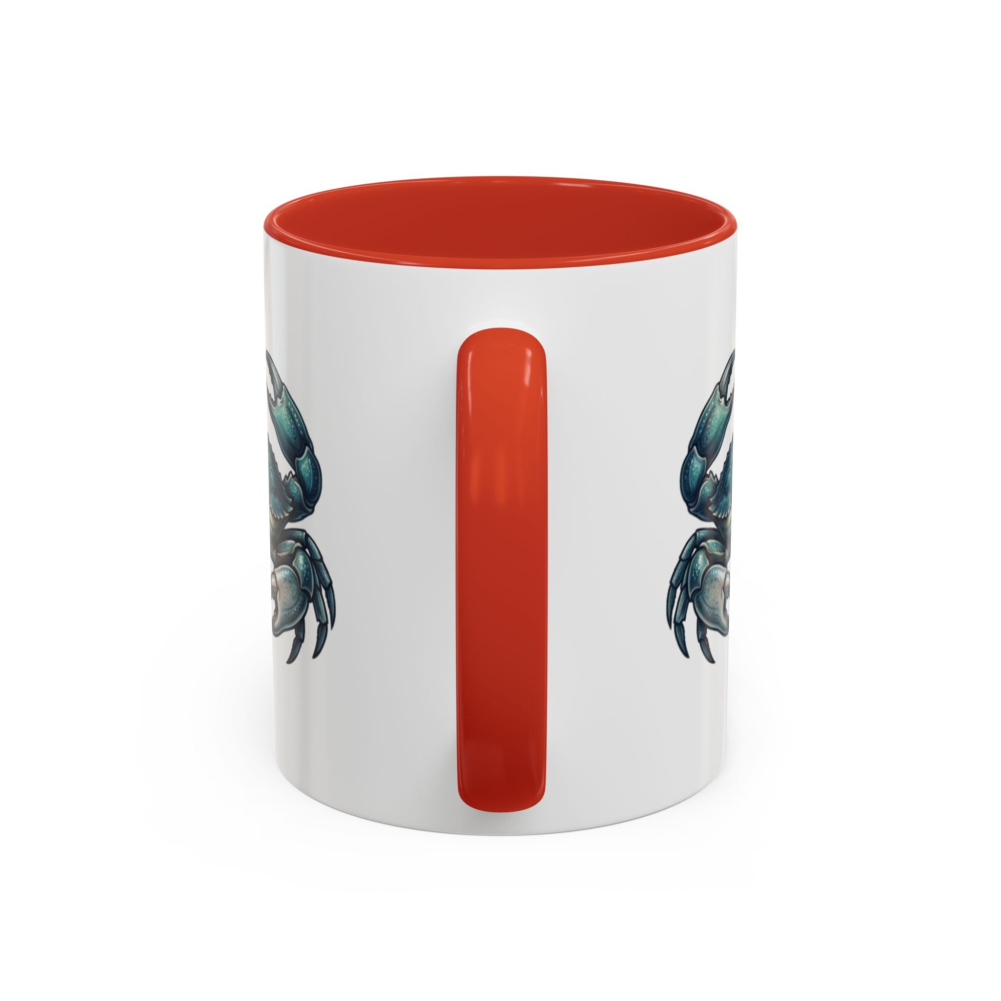 Crab Accent Coffee Mug – Blue Coastal Crab Artwork