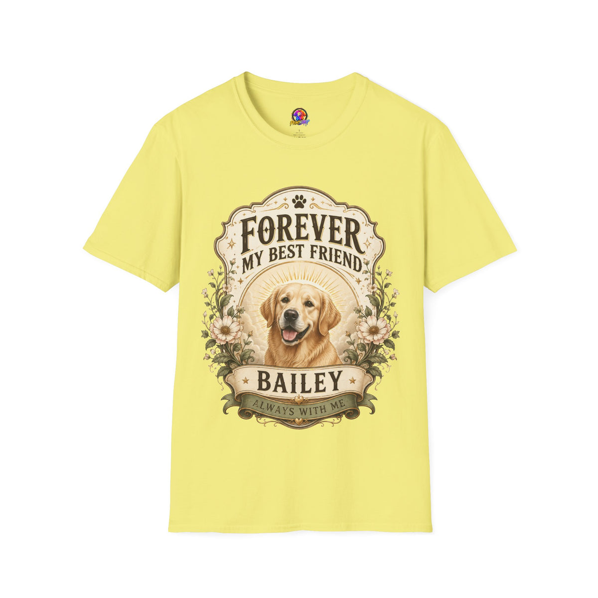 Dog Memorial T-Shirt — "Forever My Best Friend" Personalized Pet Tribute Tee