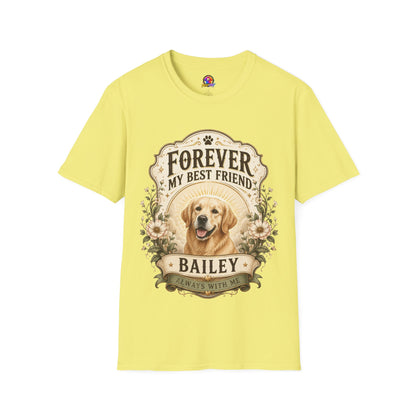Dog Memorial T-Shirt — "Forever My Best Friend" Personalized Pet Tribute Tee