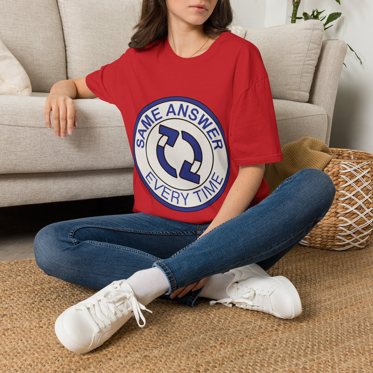 "Same Answer Every Time" Recycle Arrow Graphic Tee - Trending Now - September 2026