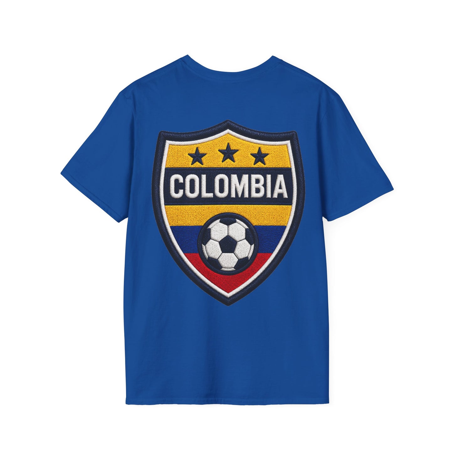 Columbia Soccer Player Graphic T-Shirt — "Golden Rhythm" Vibrant Beach Soccer Tee