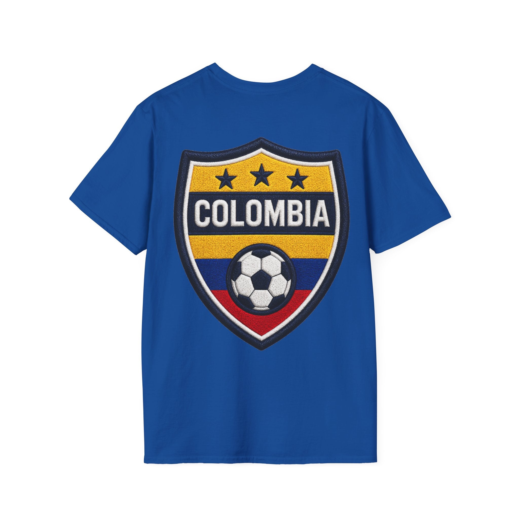 Columbia Soccer Player Graphic T-Shirt — "Golden Rhythm" Vibrant Beach Soccer Tee