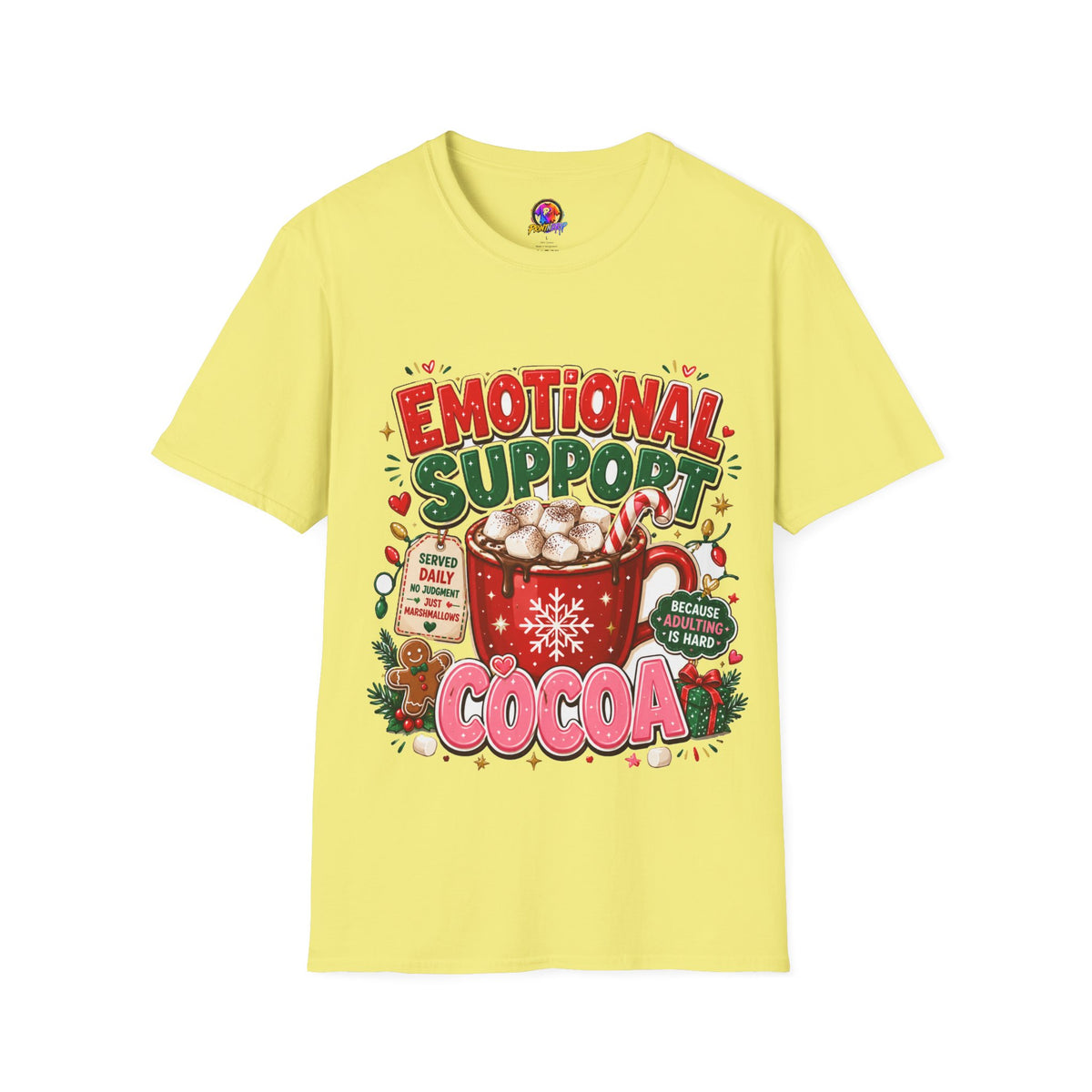 Emotional Support Cocoa T-Shirt — Holiday Hot Chocolate Graphic Tee