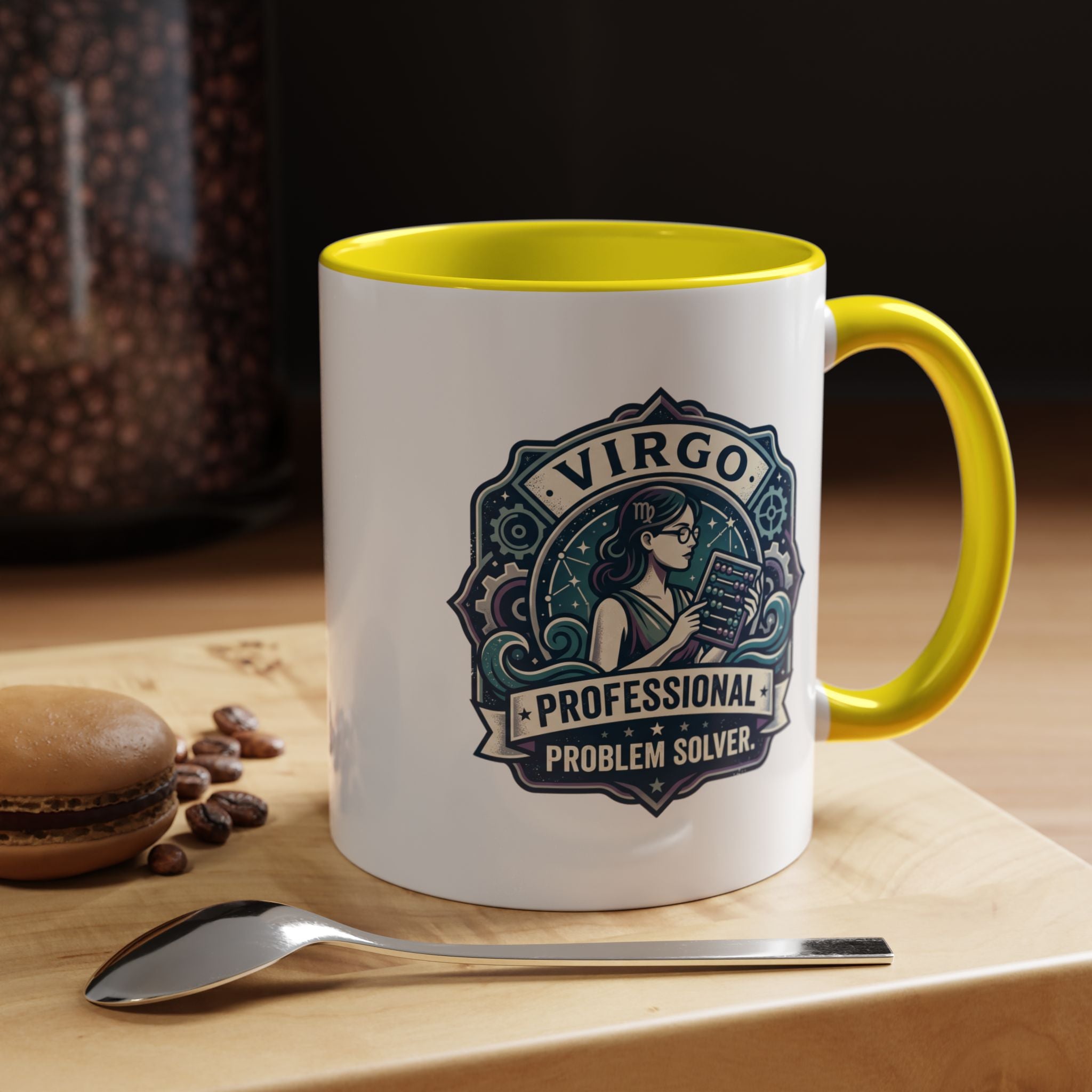 Virgo 'Professional Problem Solver' Accent Coffee Mug — Zodiac Astrology Gift