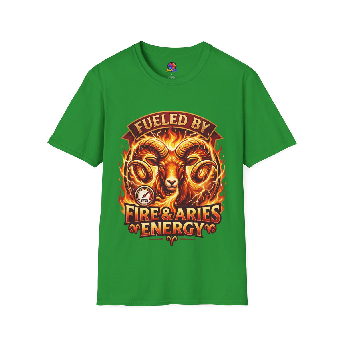 Aries Zodiac Fueled By Fire & Aries Energy T-Shirt — Zodiac Ram Graphic Tee