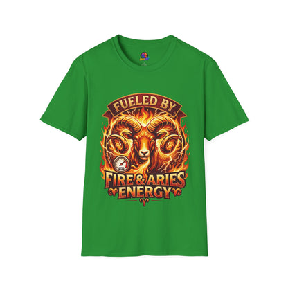Fueled By Fire & Aries Energy T-Shirt — Zodiac Ram Graphic Tee