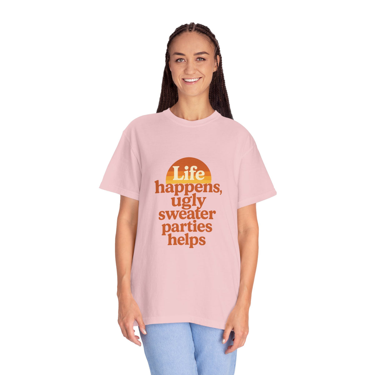 Life Happens Ugly Sweater Parties Helps T-Shirt - Trending Now - October 2026