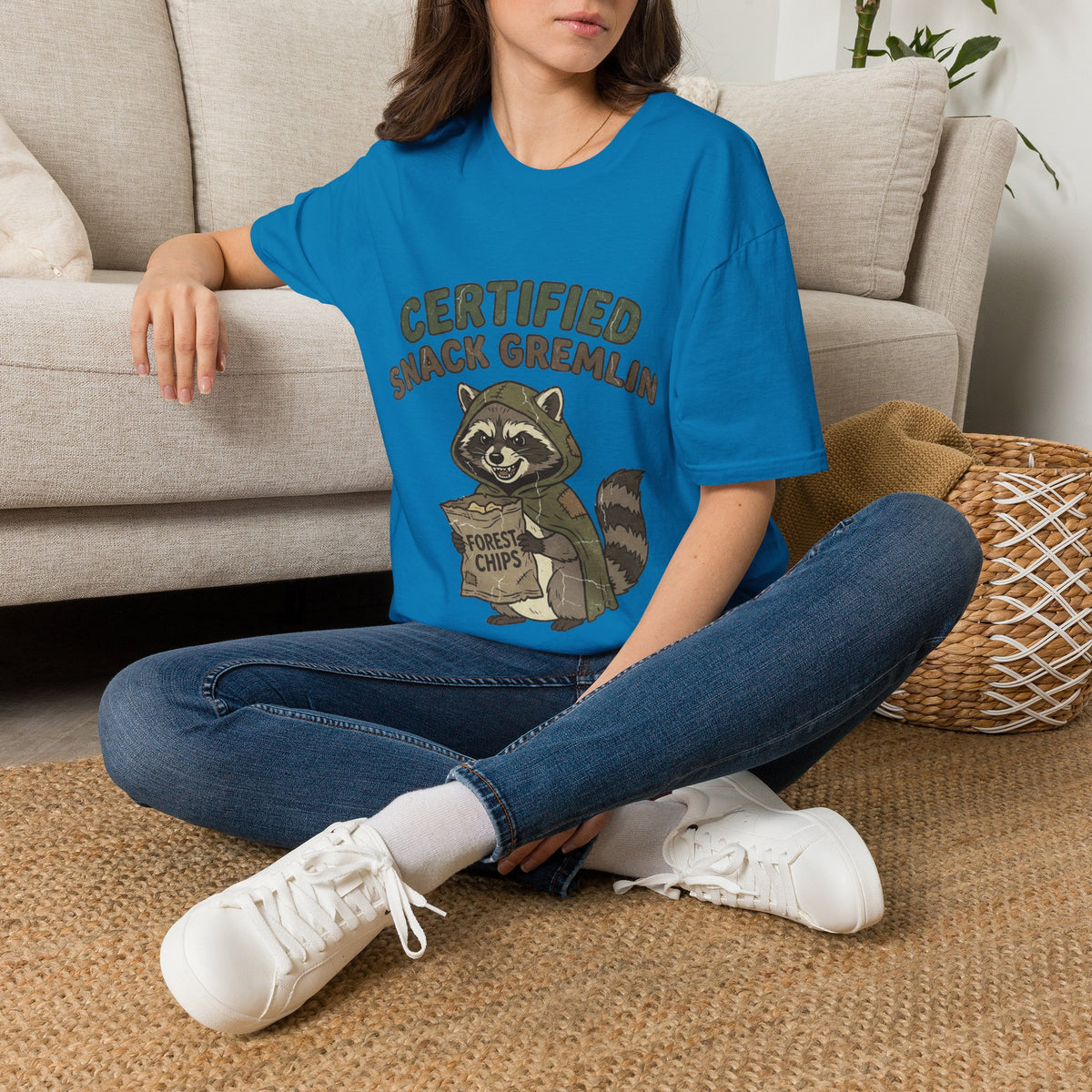 Certified Snack Gremlin T-Shirt — Funny Raccoon Snack Lover Tee