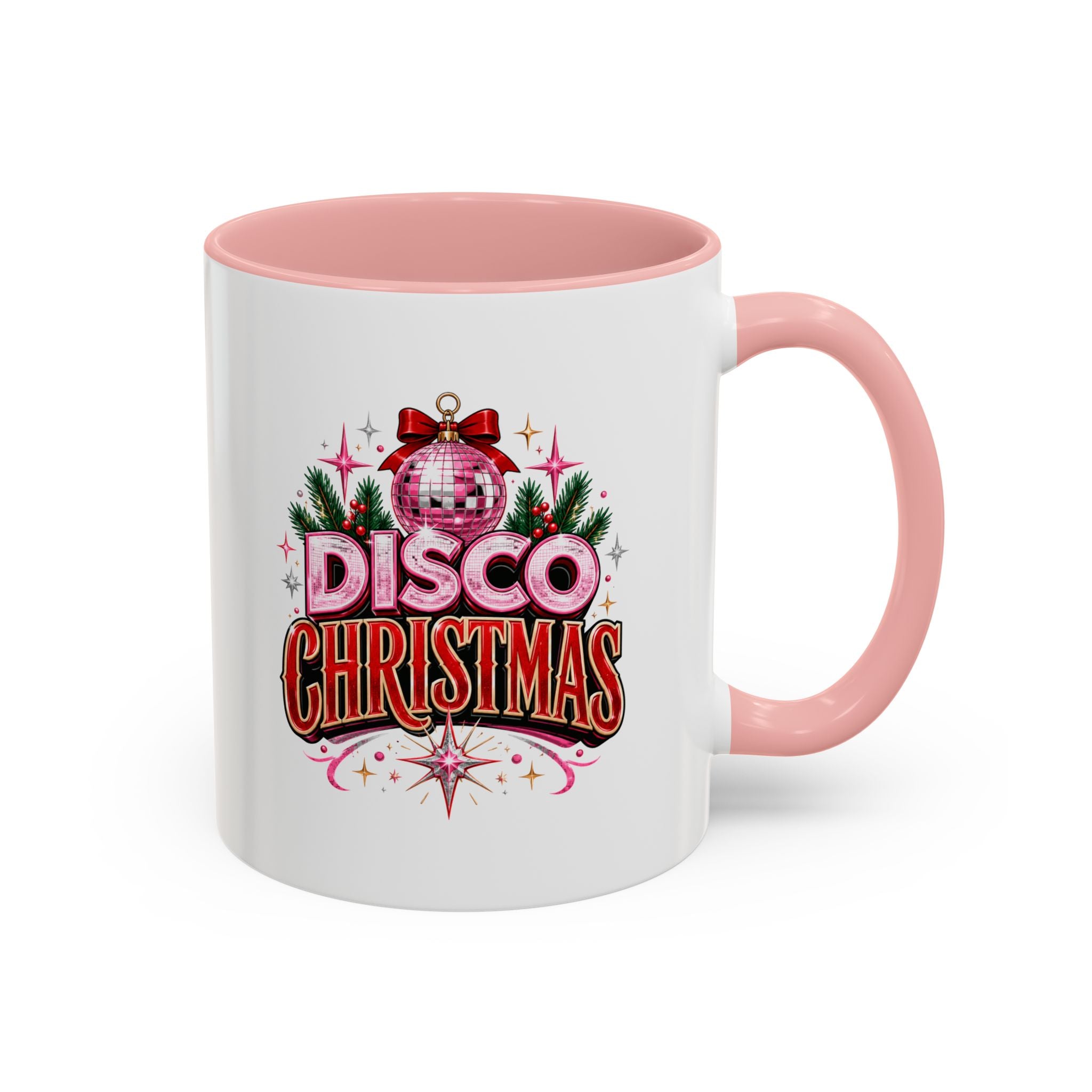 Disco Christmas Coffee Mug — Retro Holiday Disco Ball Christmas Tree Accent Mug