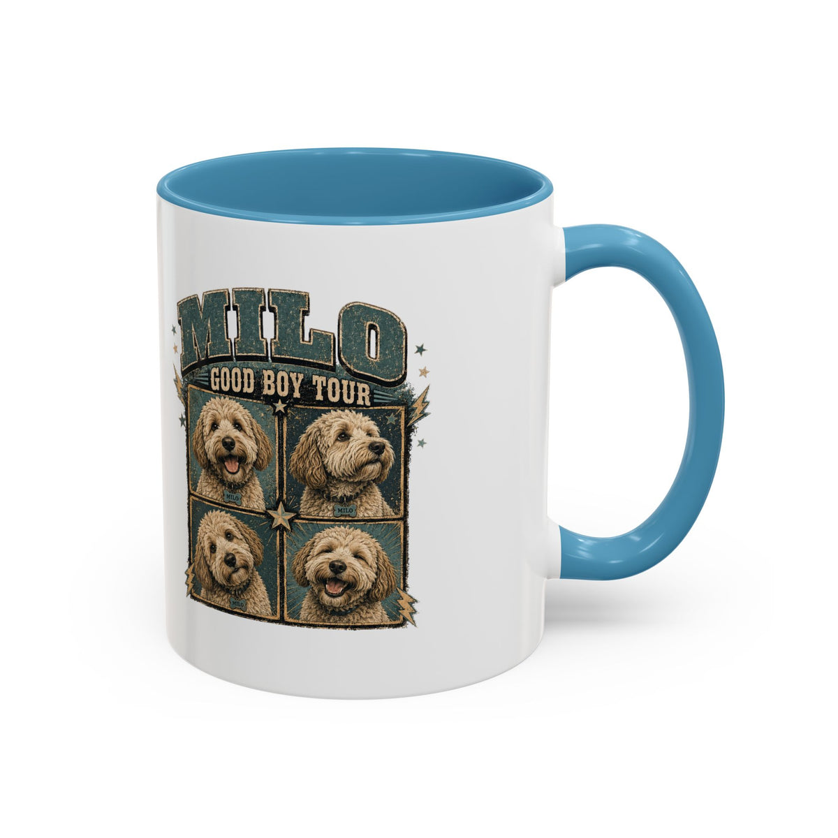 Milo Bailey Dog Dad Mom Milo 'Good Boy Tour' Accent Coffee Mug – Personalized Dog Photo Tribute