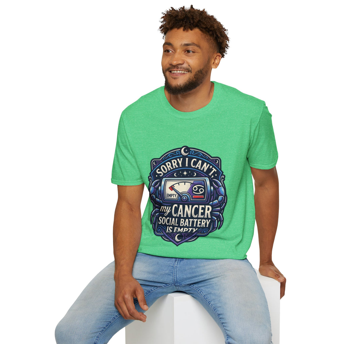 Cancer Support T-Shirt — "Sorry I Can't, My Cancer Social Battery Is Empty"