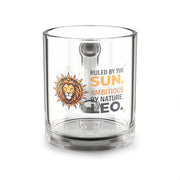 Leo Zodiac Glass Mug — "Ruled by the Sun, Ambitious by Nature" 10oz