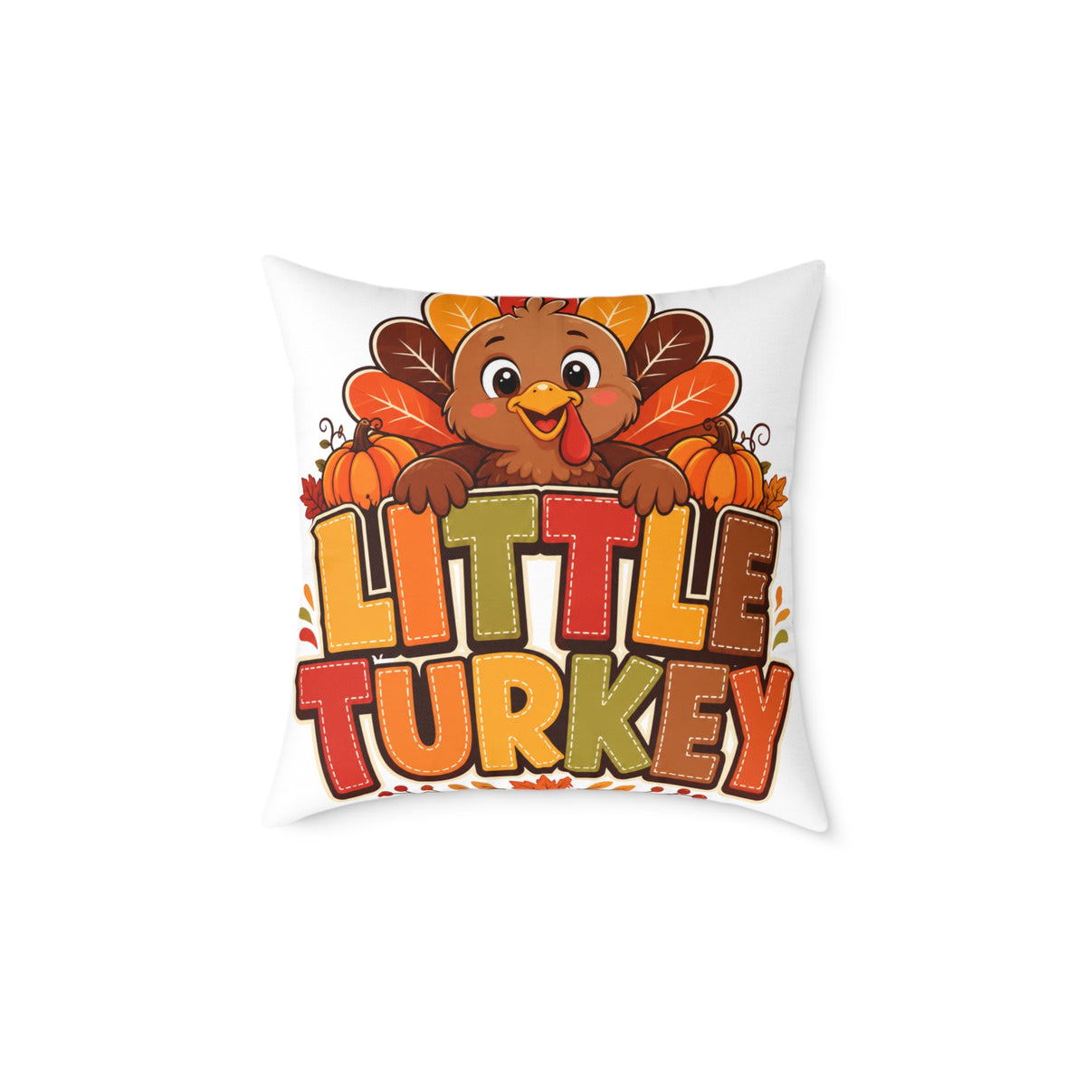Little Turkey Thanksgiving Pillow — Cute Kids Holiday Throw Pillow