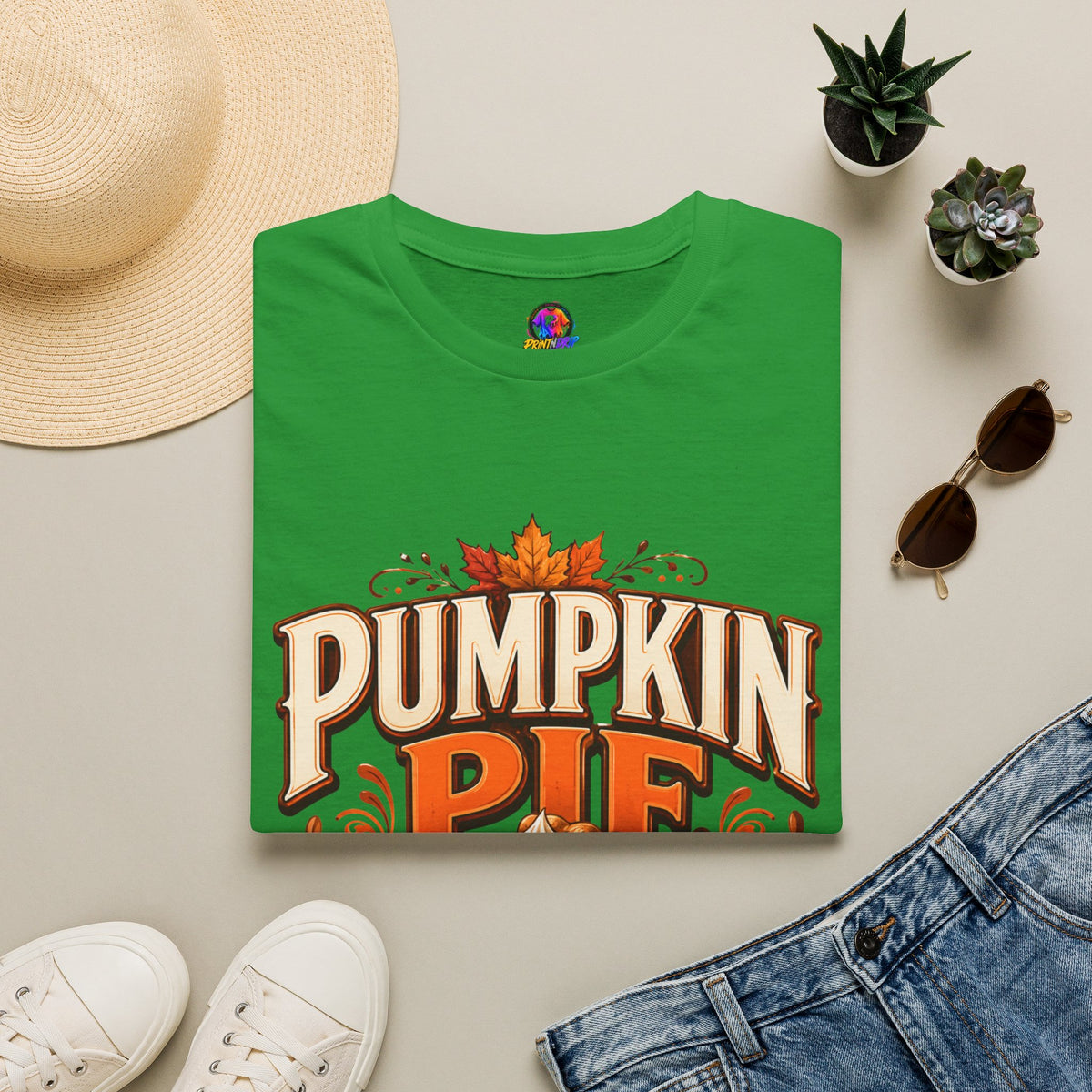 Thanksgiving T-Shirt Pumpkin Pie Season T-Shirt — Autumn Thanksgiving Dessert Lover Tee