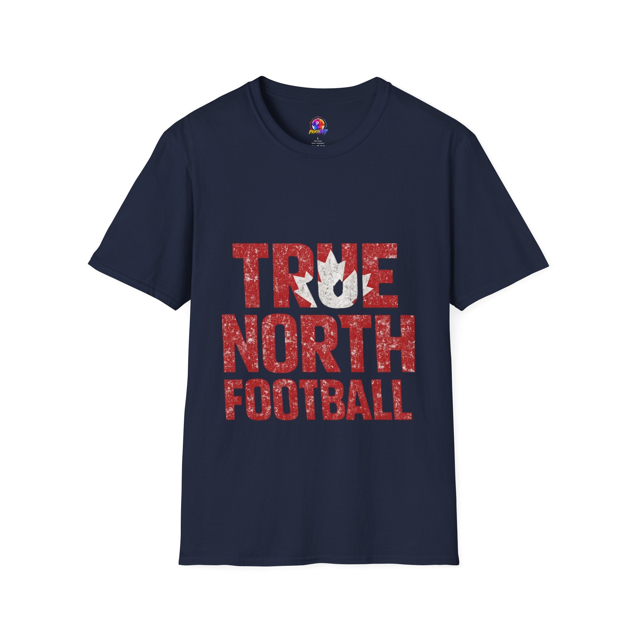 Canada True North Football T-Shirt — Vintage Canadian Maple Leaf Team Tee