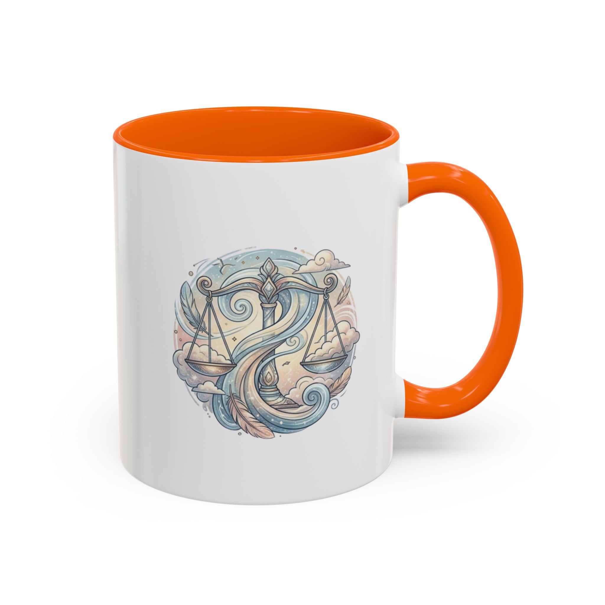 Libra Zodiac Coffee Mug — Balance Scales Astrological Accent Mug