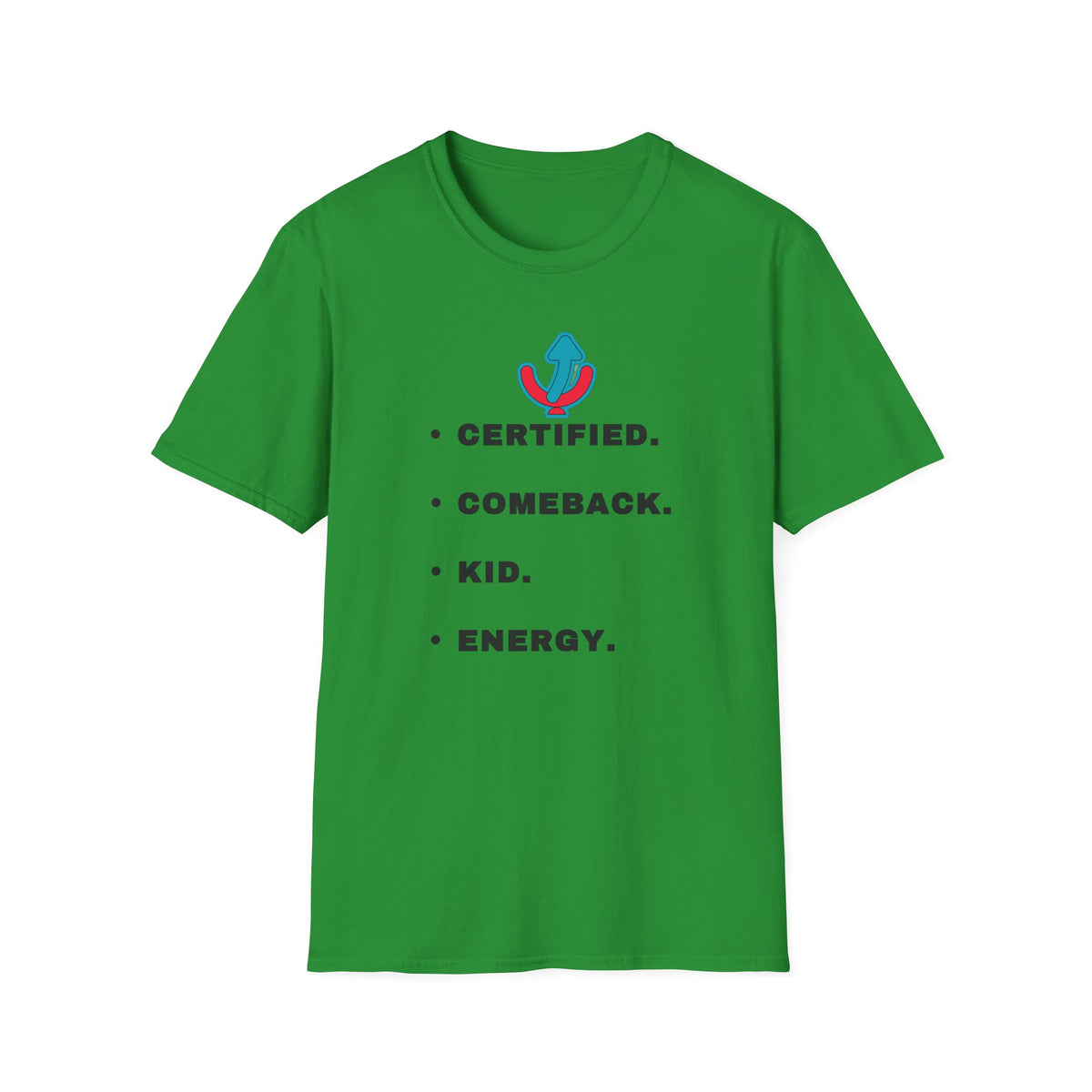 T-Shirt — "Certified. Comeback. Kid. Energy." Graphic Tee (Retro Anchor Logo) - Trending Now - September 2026