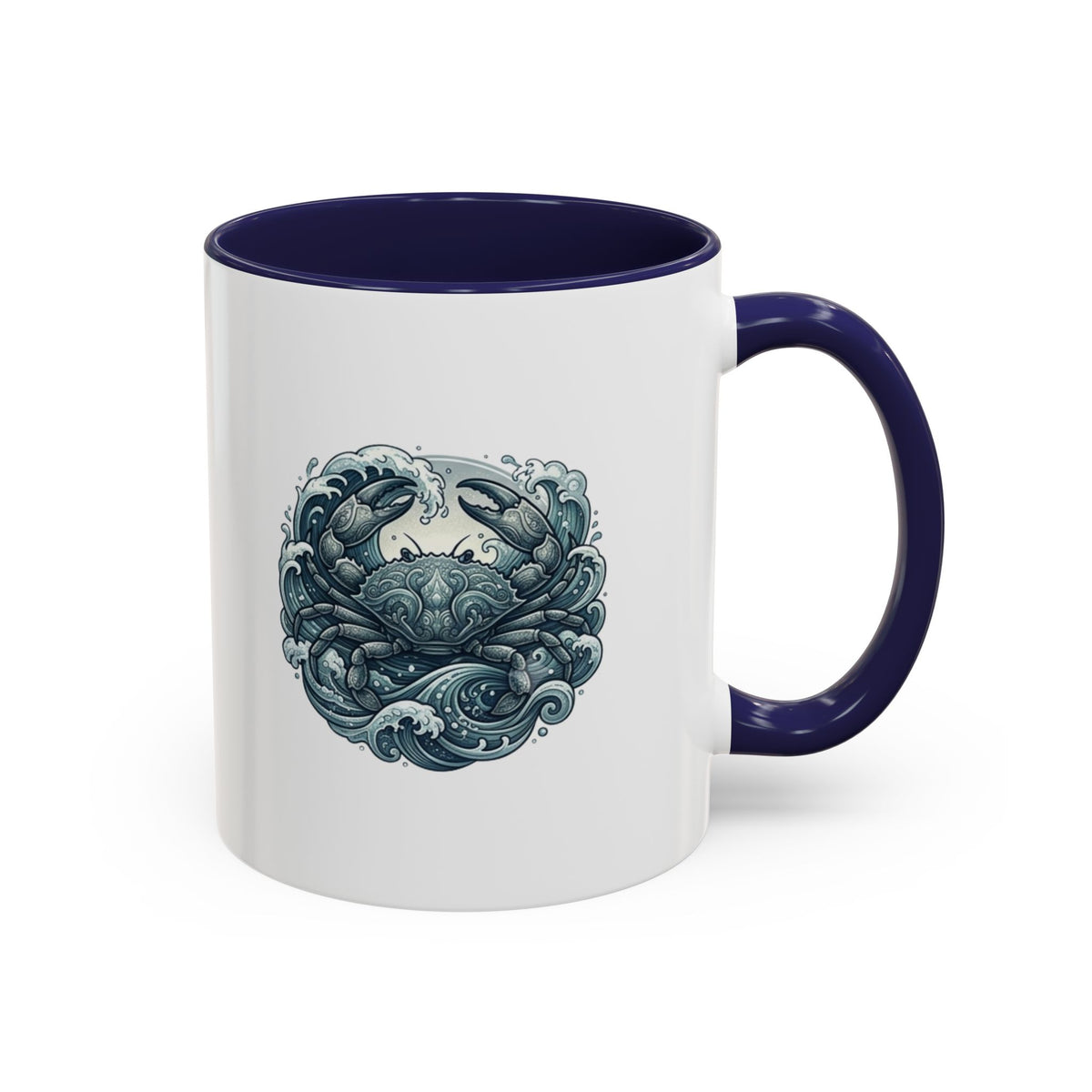 Cancer Zodiac Crab Ocean Crest Accent Coffee Mug
