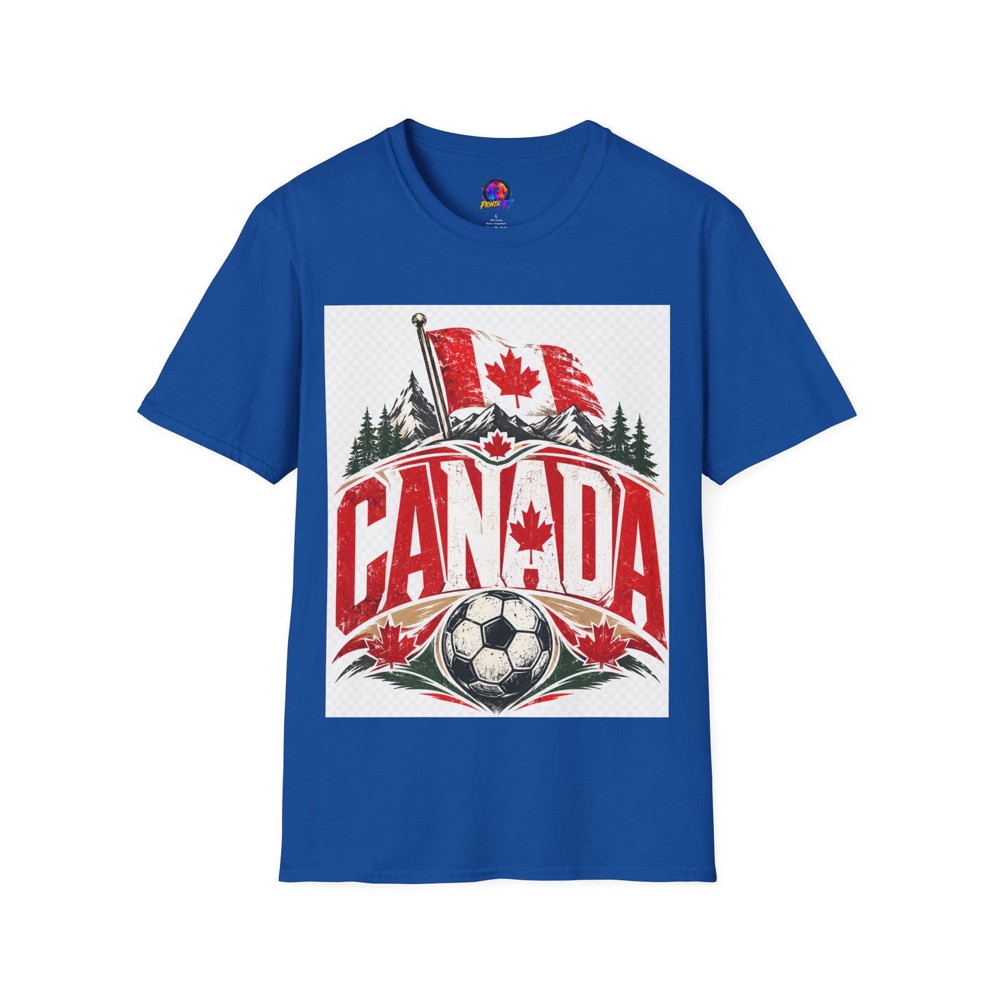 Canada Soccer T‑Shirt — Canadian Flag & Maple Leaf Crest