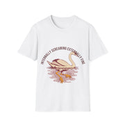 "Internally Screaming Externally Fine" Flamingo Graphic Tee - Funny Anxious Animal White T-Shirt - Trending Now - September 2026