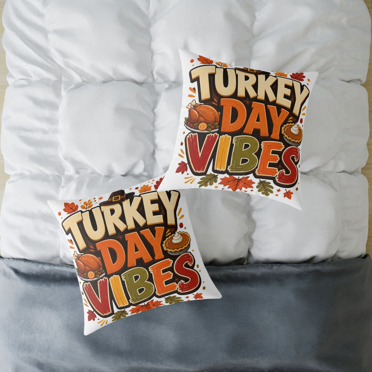 Thanksgiving Turkey Day Vibes Throw Pillow