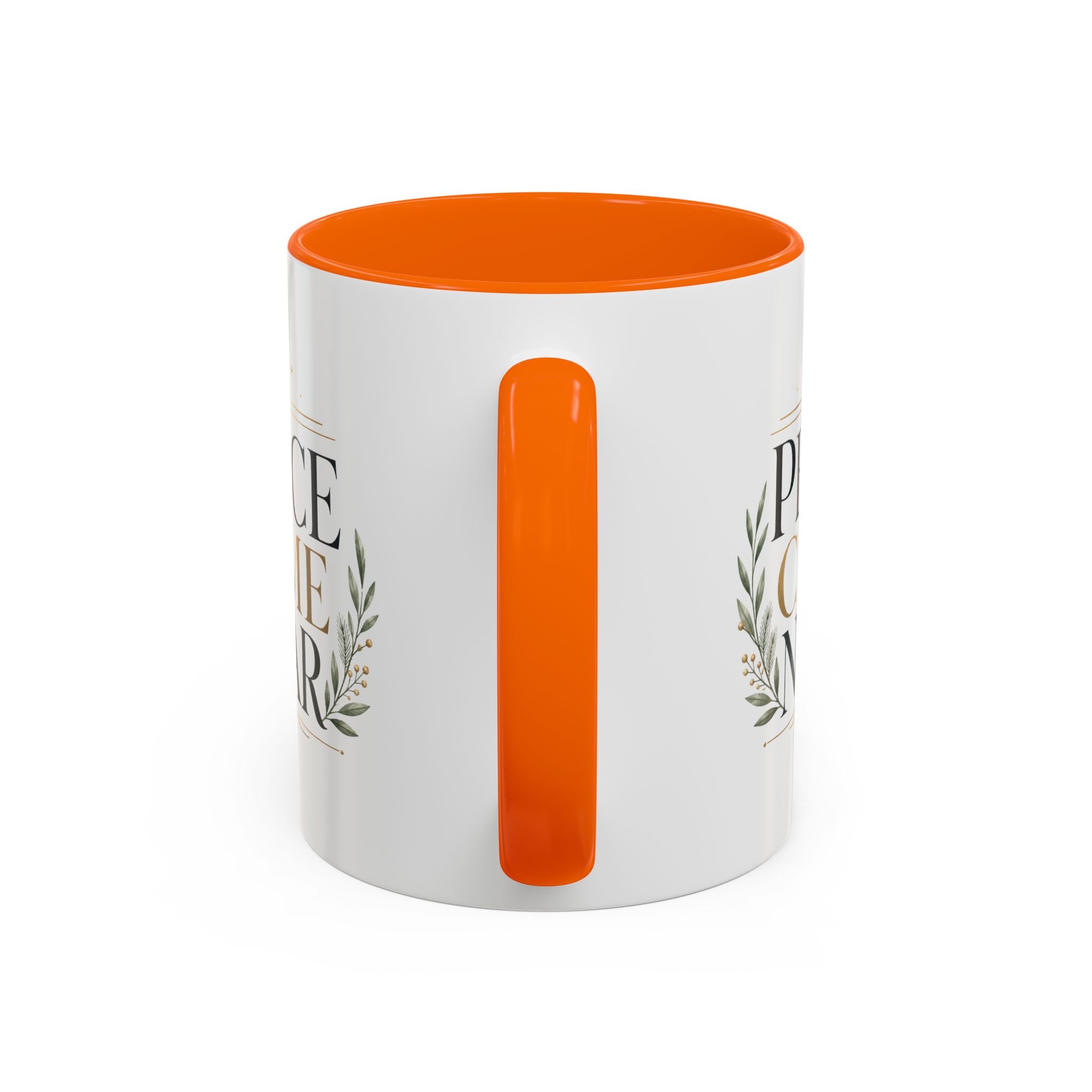 Christmas Peace Came Near Accent Coffee Mug — Holiday Christian Christmas Tea Cup