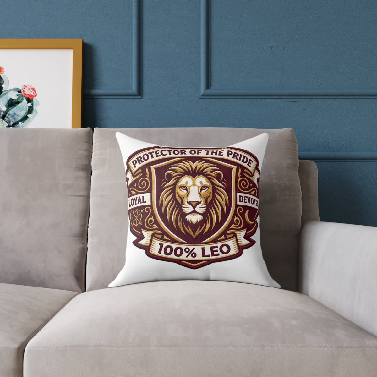 Leo Zodiac Protector Of The Pride Square Poly Canvas Pillow