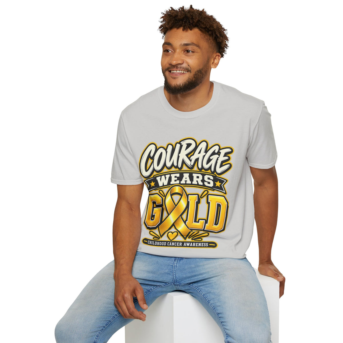 Childhood Cancer Awareness T-Shirt — "Courage Wears Gold"