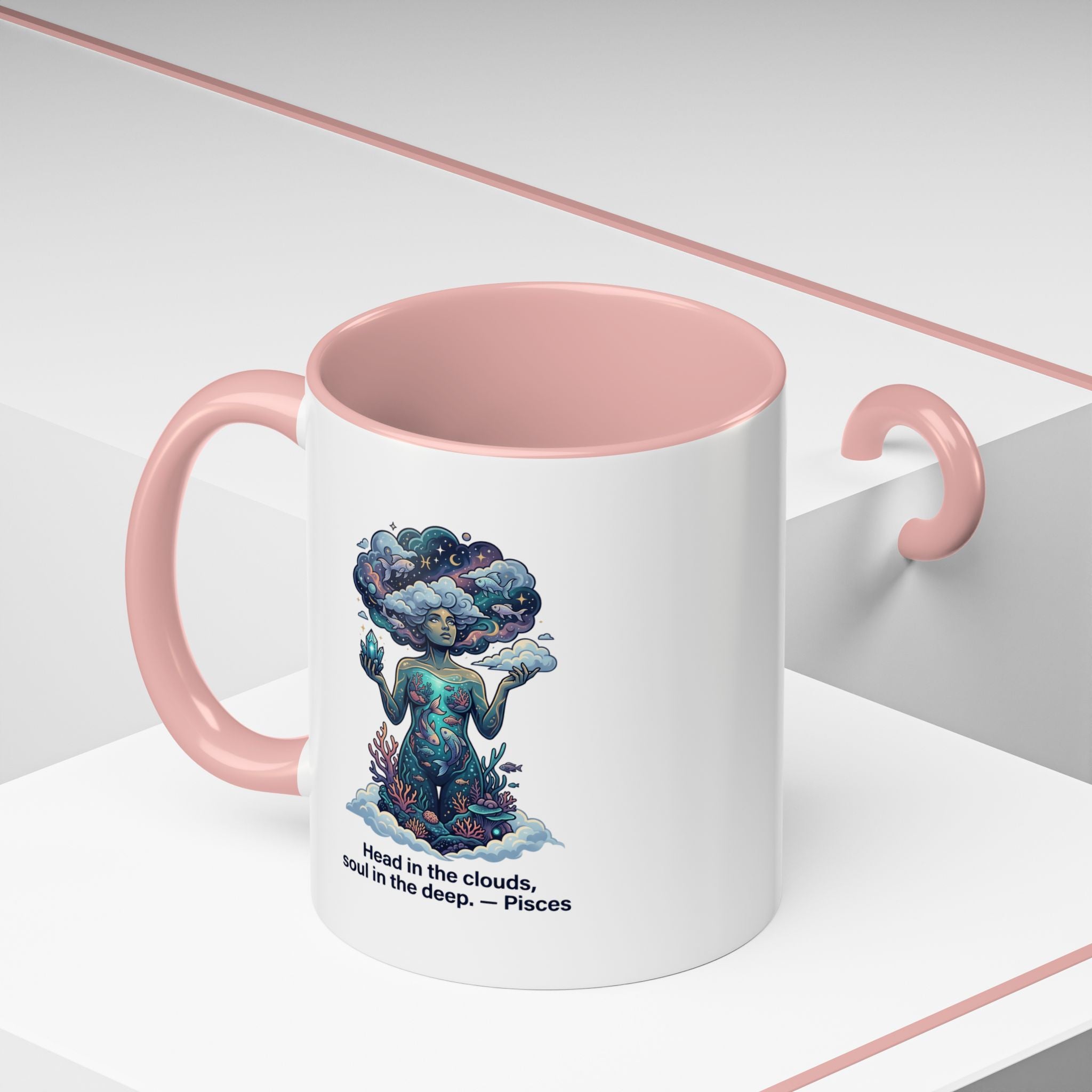 Pisces Coffee Mug — "Head in the clouds, soul in the deep" Accent Mug