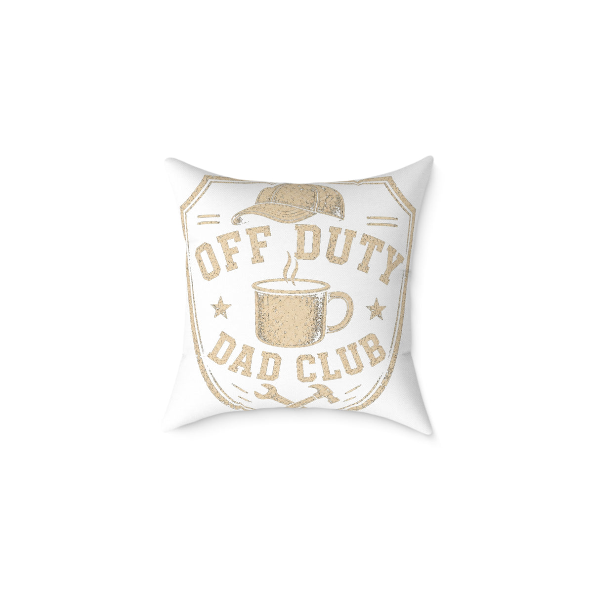 Off Duty Dad Club Throw Pillow  Milo Bailey Dog Dad Mom— Square Poly Canvas Decorative Pillow for Father’s Day
