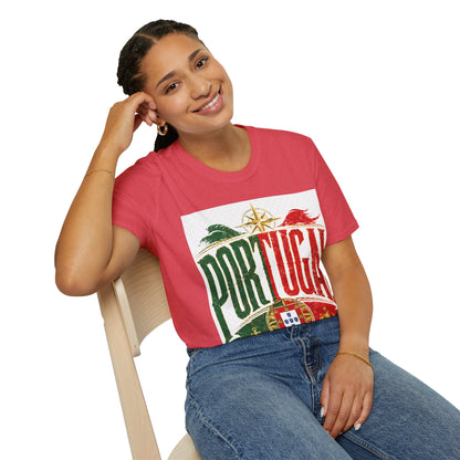 Portugal Vintage Compass T-Shirt — Retro Portuguese Flag Travel Tee