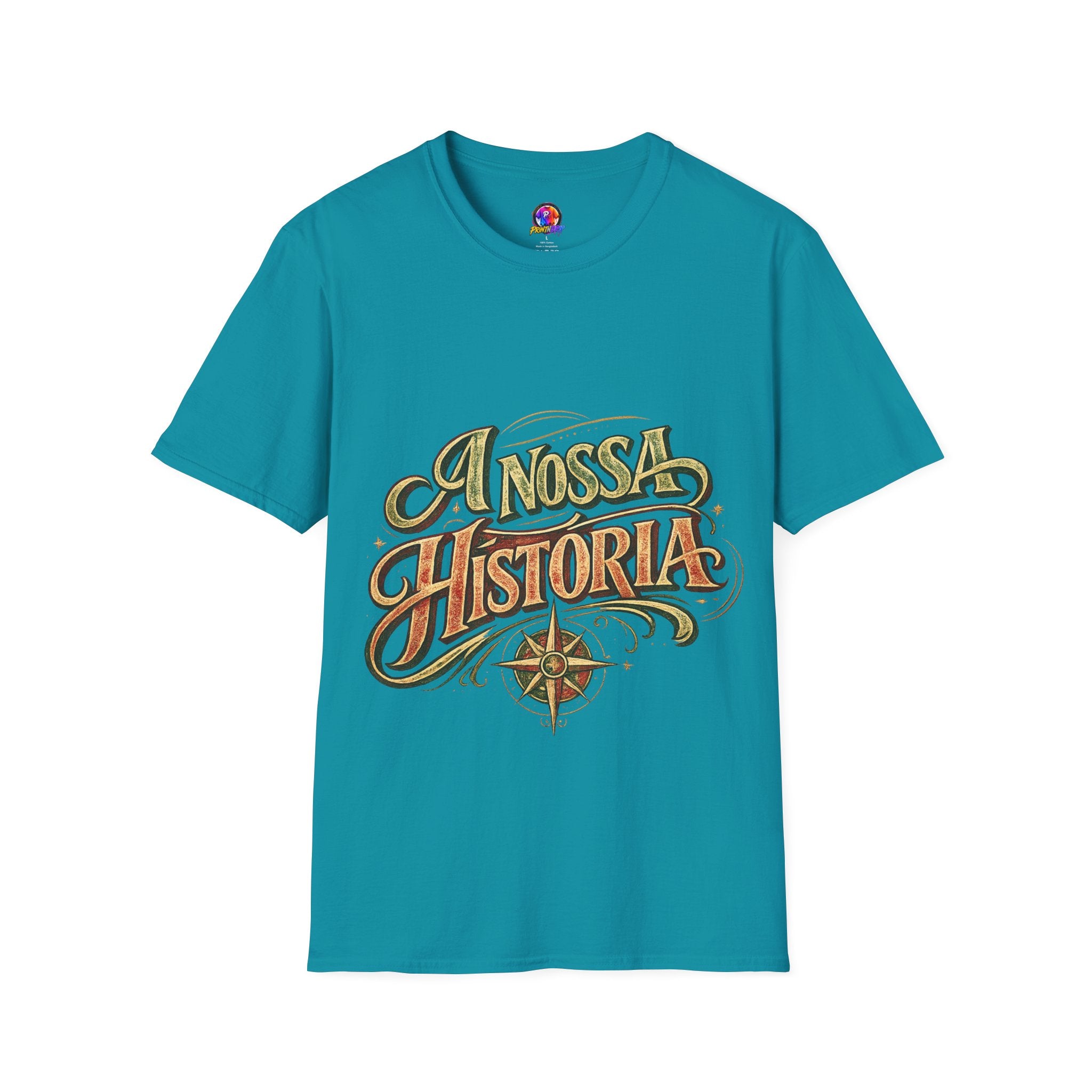Portugal T-Shirt — "A Nossa História" Vintage Compass Graphic Tee