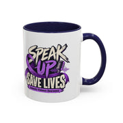 Speak Up Save Lives Domestic Violence Awareness Coffee Mug