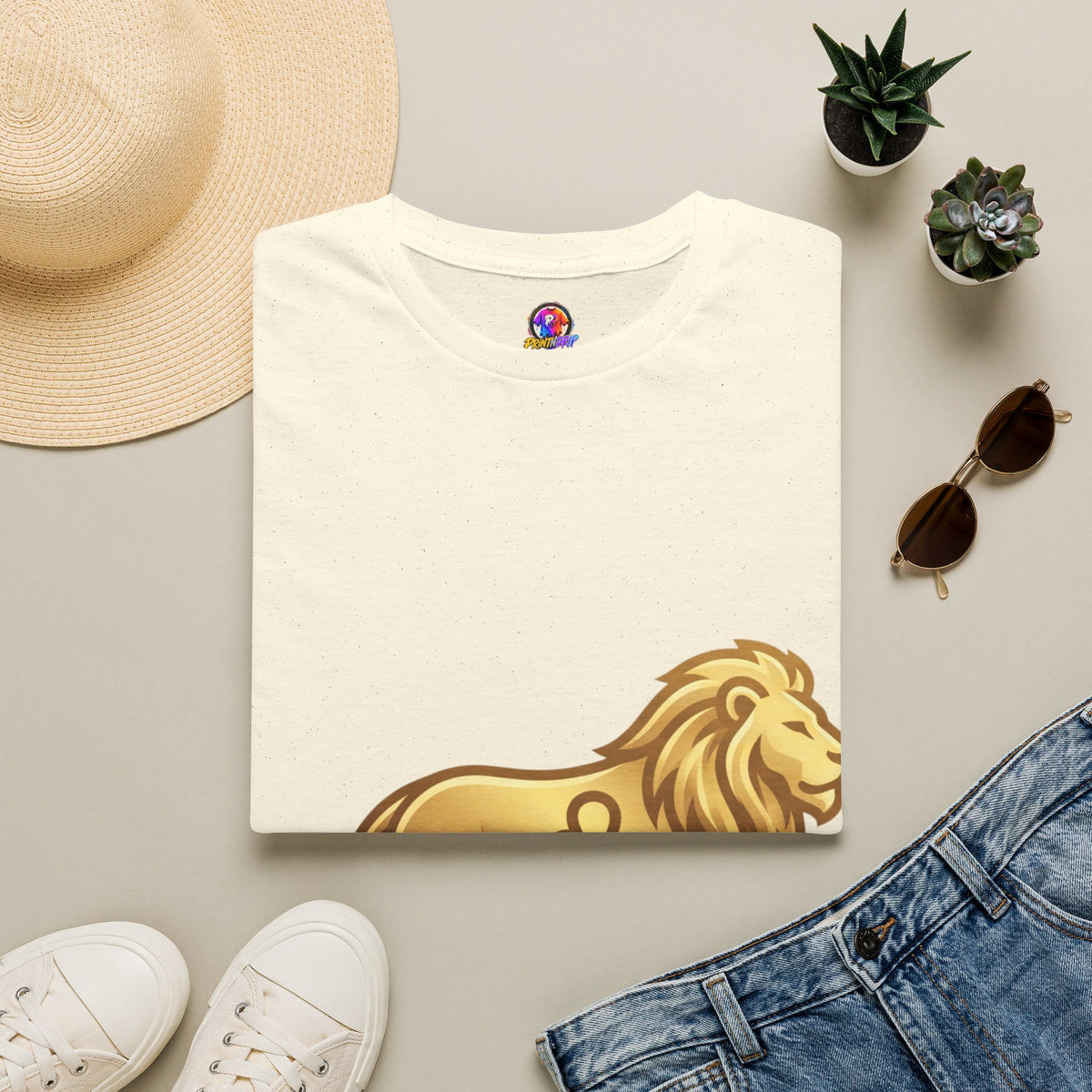 Leo Zodiac Lion T-Shirt — Gold Astrology Tee for Leo Birthdays & Zodiac Fans