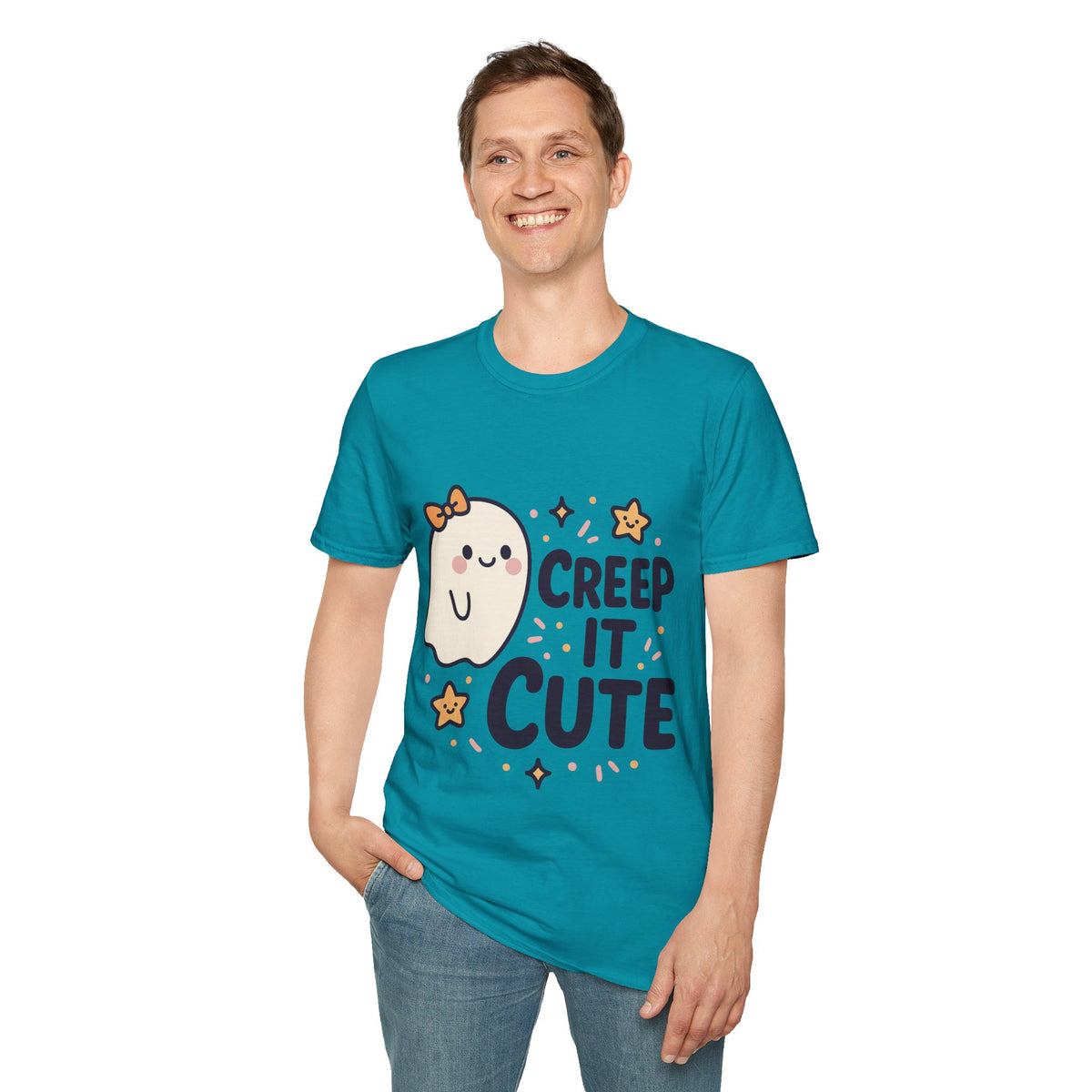 "Creep It Cute" Funny Ghost Tee | Pastel Spooky Season Halloween T-Shirt - Trending Now - September 2026