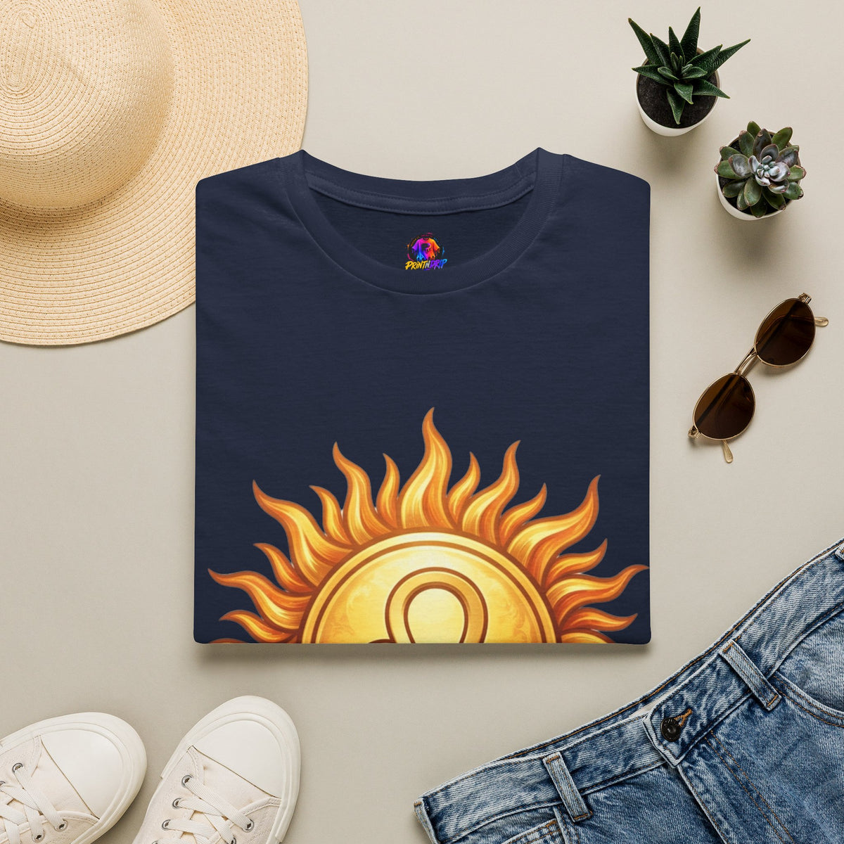 Leo Sun T‑Shirt — Zodiac Sunburst Graphic Tee