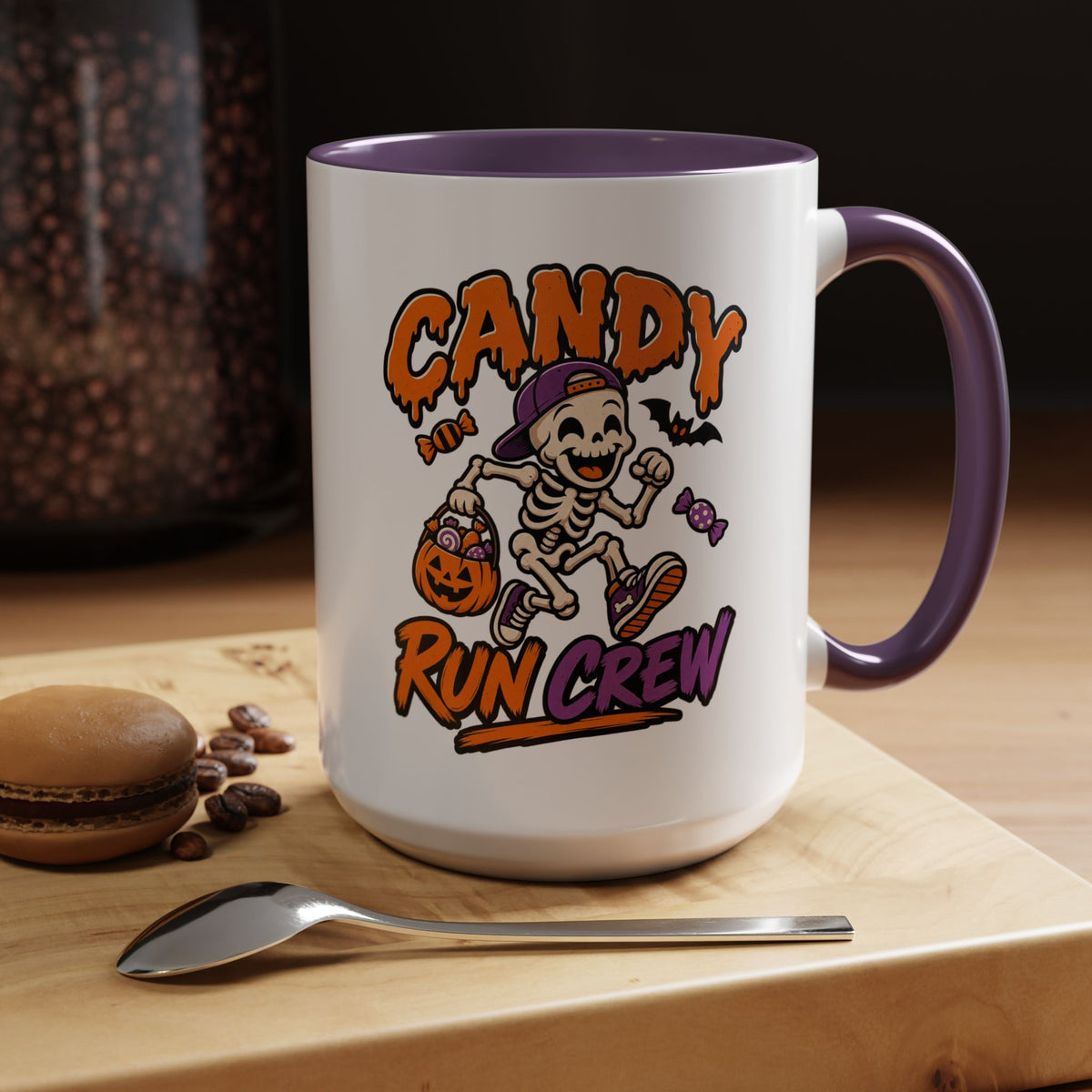 Candy Run Crew Coffee Mug — Halloween Skeleton Trick-or-Treat Accent Mug (11/15oz)