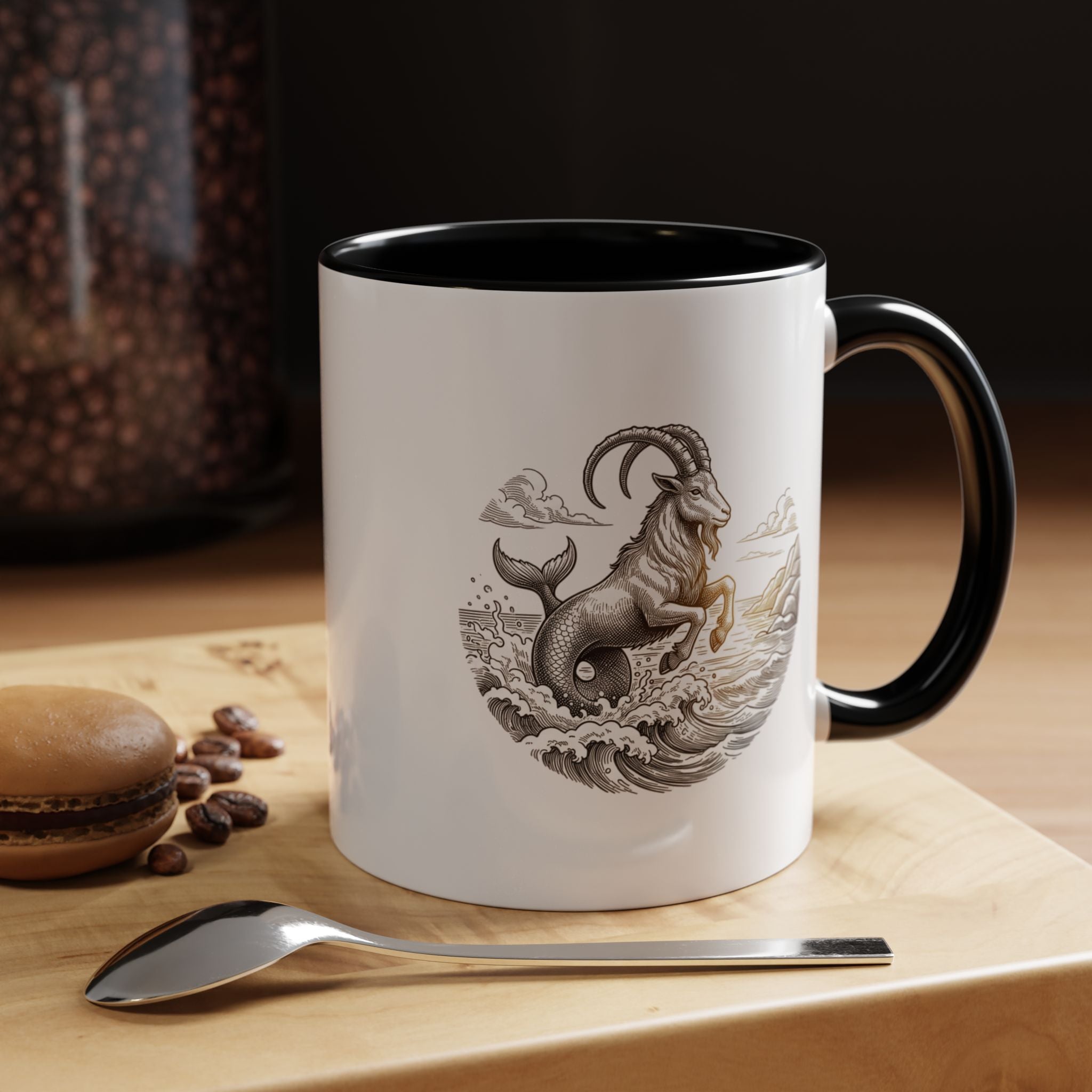 Capricorn Goat Mermaid Coffee Mug — Zodiac Capricorn Accent Mug