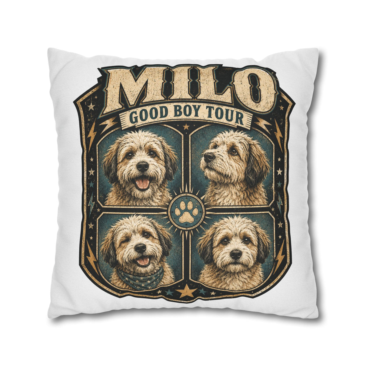 Milo "Good Boy Tour" Decorative Pillowcase Milo Bailey Dog Dad Mom