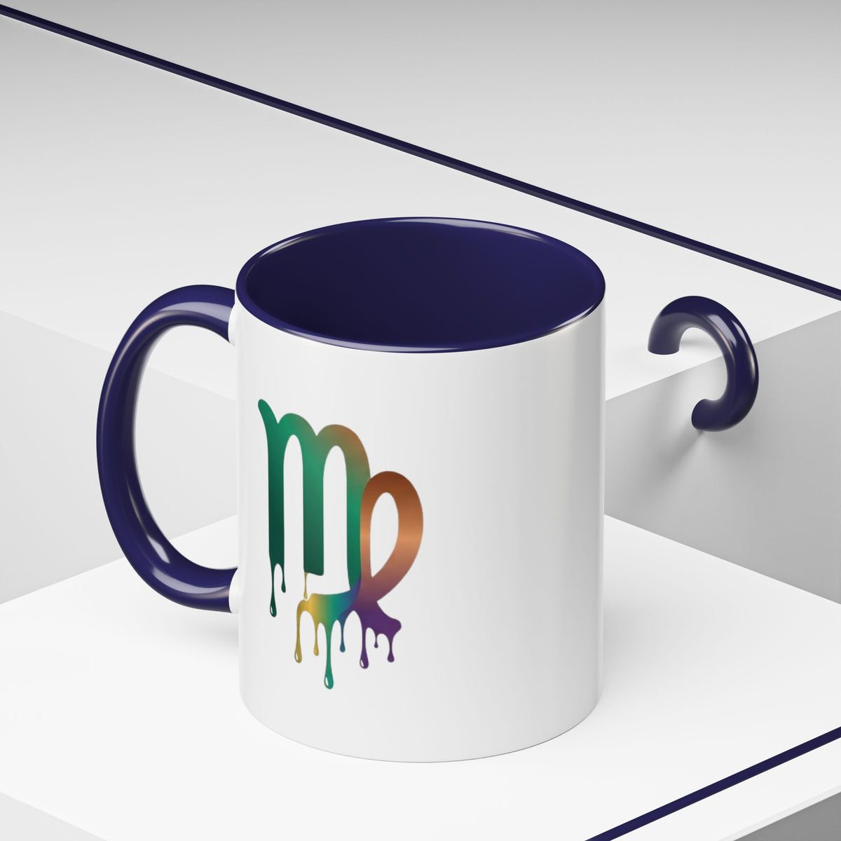 Virgo Zodiac Virgo Drip Accent Coffee Mug — Colorful Zodiac Astrology Gift