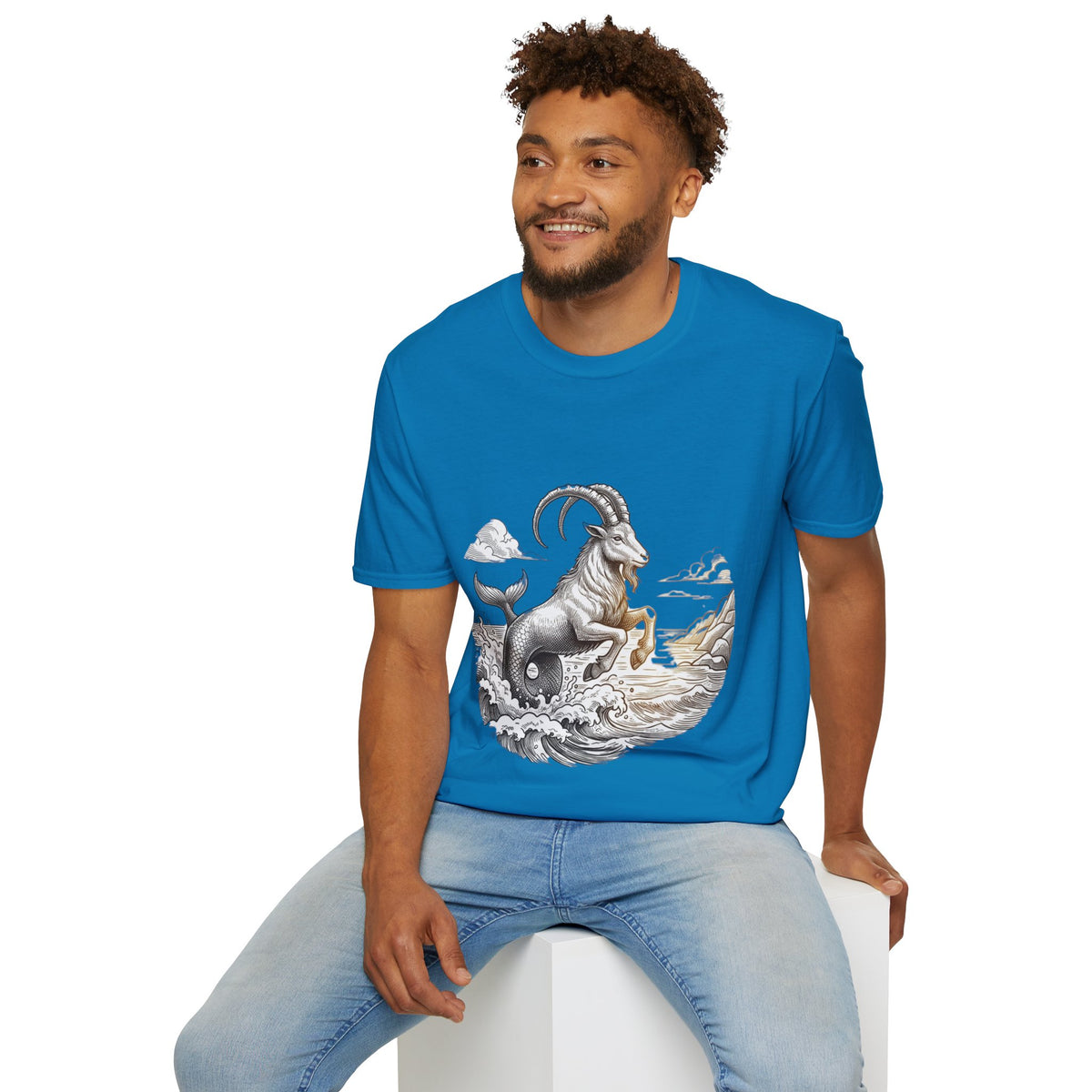 Capricorn Goat-Mermaid T-Shirt — Mythical Sea Goat Zodiac Tee