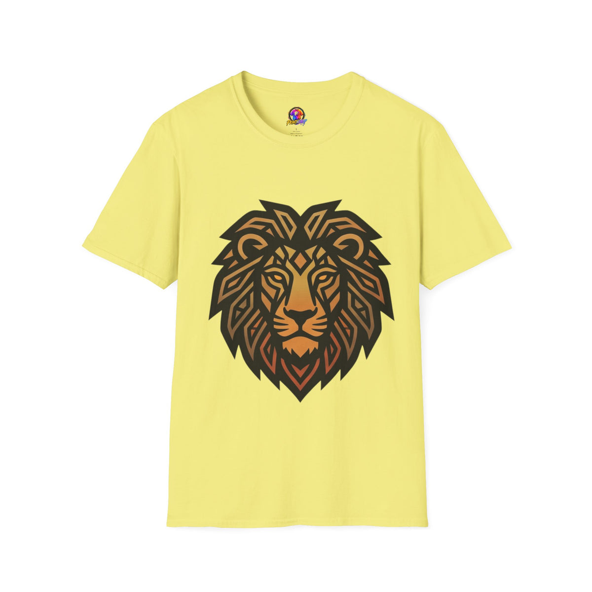 Leo Zodiac Lion Head T-Shirt — Geometric Tribal Lion Graphic Tee
