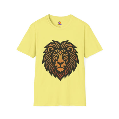 Lion Head T-Shirt — Geometric Tribal Lion Graphic Tee