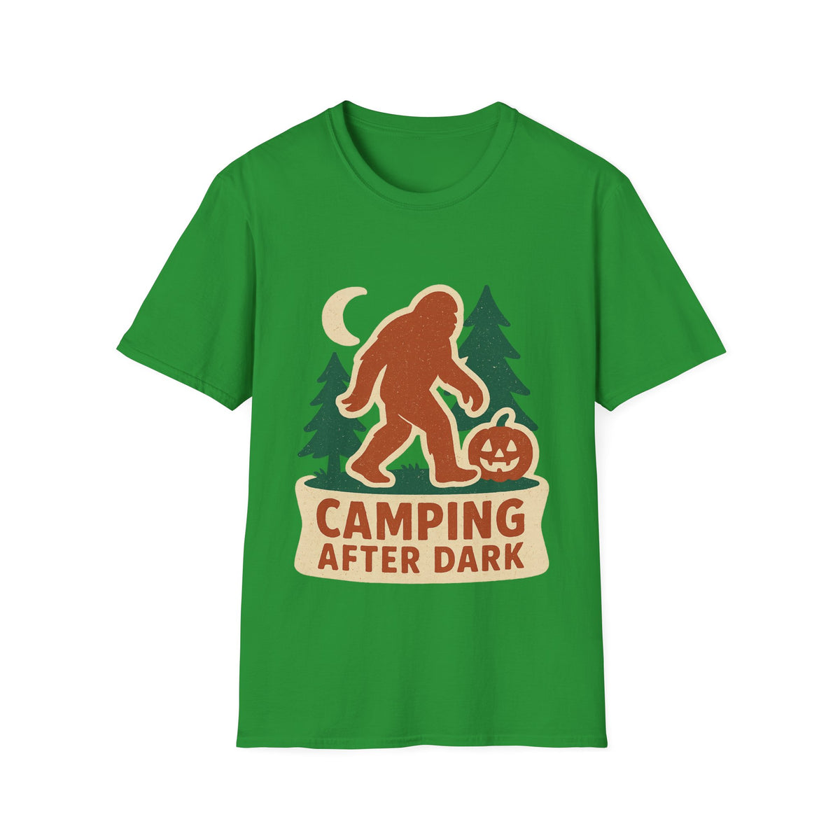 Camping After Dark T‑Shirt — Retro Bigfoot Camp Graphic Tee - Trending Now - August 2026