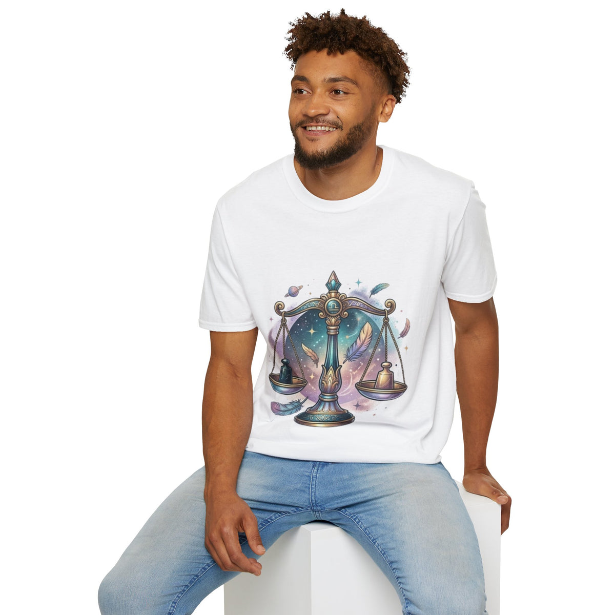 Libra Scales Zodiac T-Shirt — Celestial Astrology Graphic Tee