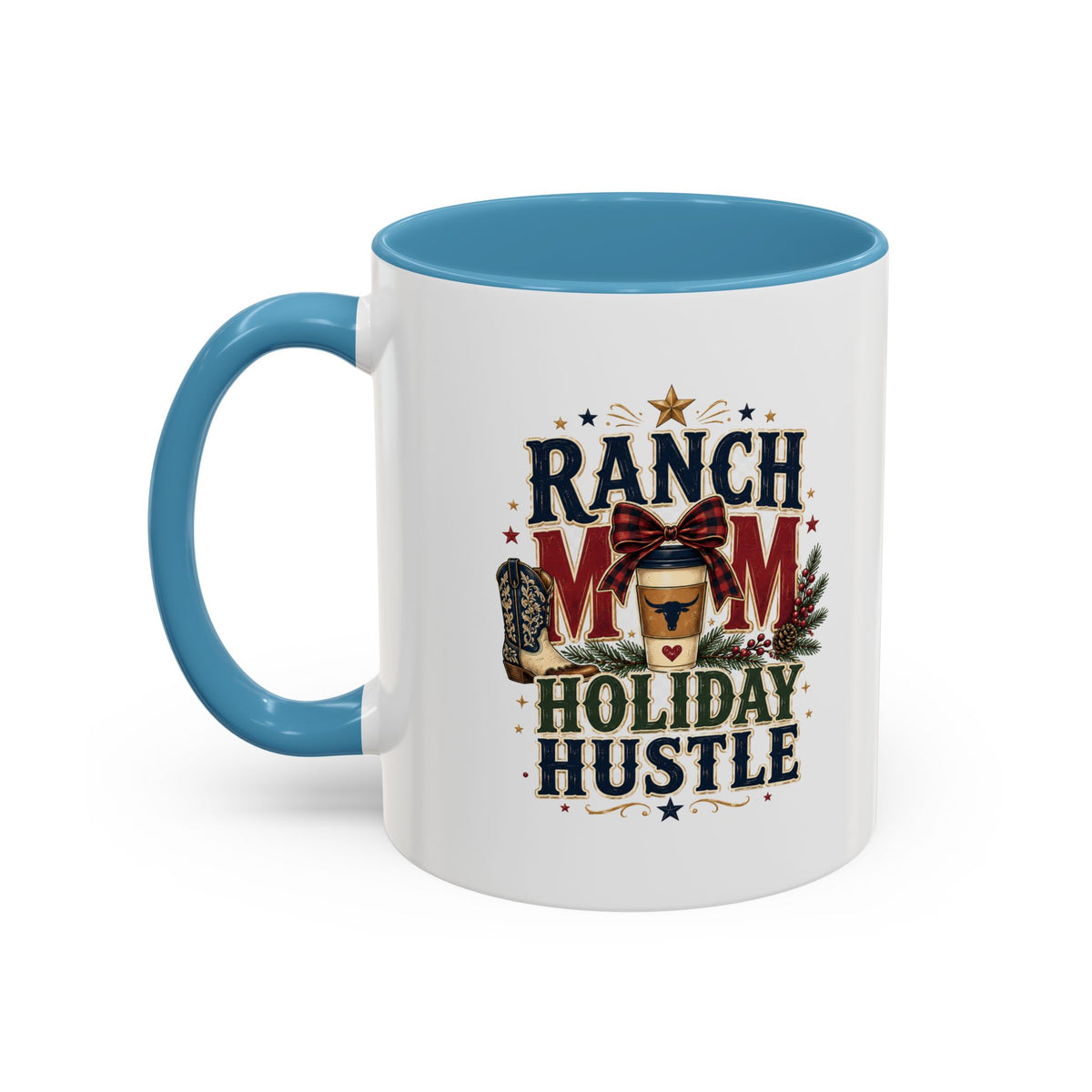 Modern Day Christmas Ranch Mom Holiday Hustle Accent Coffee Mug