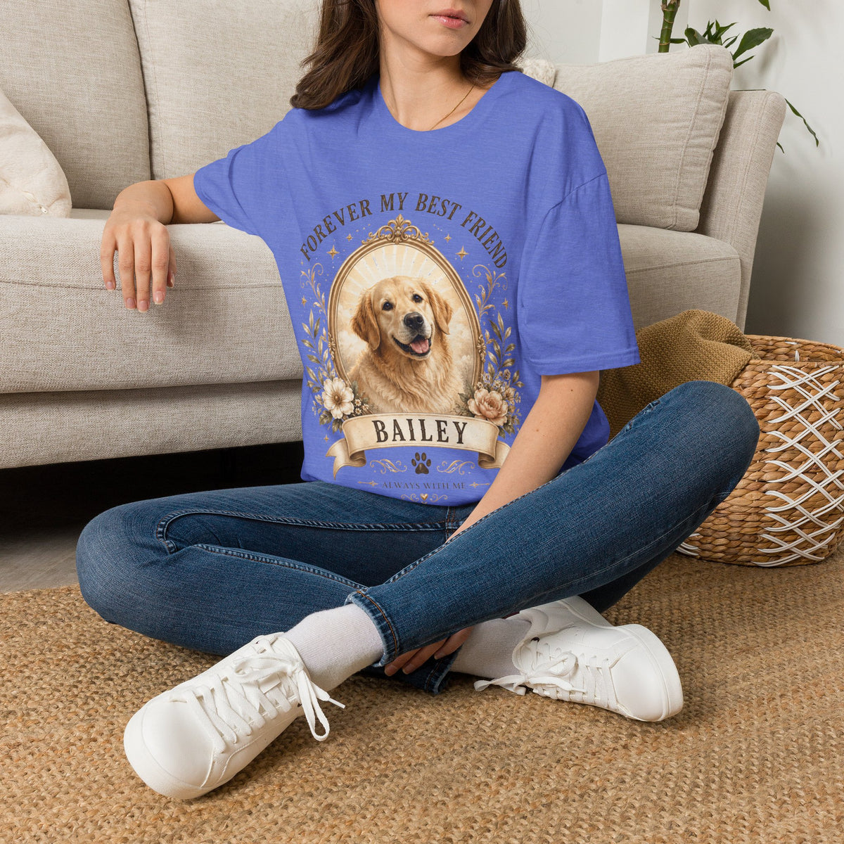 Dog Memorial T-Shirt — "Forever My Best Friend" Personalized Pet Tribute
